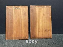 Pair Antique Miniature Interior Oil Paintings on Wood Panels- Signed I S Sevilla