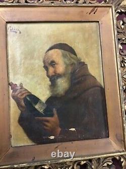 Pair Antique Oil/Canvas Portraits Signed Caldei Early 1800s Great Frames