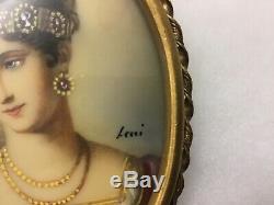 Pair Antique Oil Painting Signed Well Dressed Woman