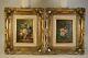 Pair Antique Oil Paintings On Board Of Floral Still Life By P. Calos Framed