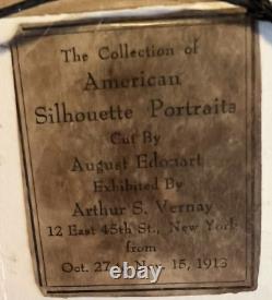 Pair Antique Silhouettes Welles Family signed August Edouart Boston 1841 & 1843