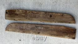 Pair Antique Wood Trade Signs Quack Medicine I AM THE BOSS Late 1800s Wagon Side