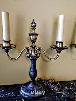 Pair Art Deco E. F. Caldwell Petite Bronze Candelabra Signed. Rewired