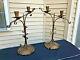 Pair Arts & Crafts Mission Style Copper Candlesticks Signed Dewson