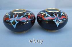 Pair Bernardaud France Art Deco Porcelain Vases Signed Artist A