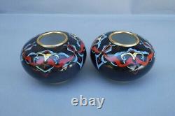 Pair Bernardaud France Art Deco Porcelain Vases Signed Artist A