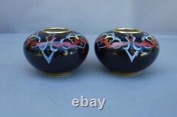 Pair Bernardaud France Art Deco Porcelain Vases Signed Artist A