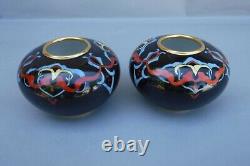 Pair Bernardaud France Art Deco Porcelain Vases Signed Artist A