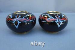 Pair Bernardaud France Art Deco Porcelain Vases Signed Artist A