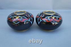 Pair Bernardaud France Art Deco Porcelain Vases Signed Artist A