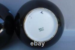 Pair Bernardaud France Art Deco Porcelain Vases Signed Artist A