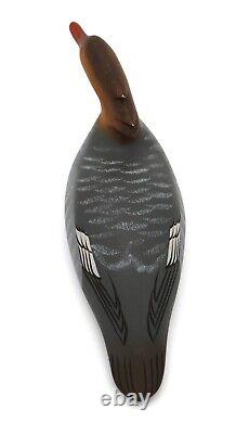 Pair Bill Schauber Hooded Merganser Duck Decoys Rare Miniatures Signed