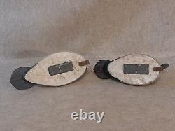 Pair Carved Wooden Hunting Bufflehead Duck Decoys signed R Birch Chincoteague VA