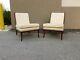 Pair Chic Widdicomb Manly Signed Karl Slipper Chairs In Fratelli Silk Fabric P
