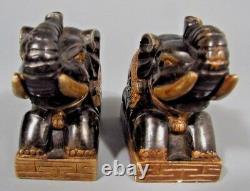 Pair China Chinese Carved Stone Elephant Shape Scroll Weights ca. 20th century