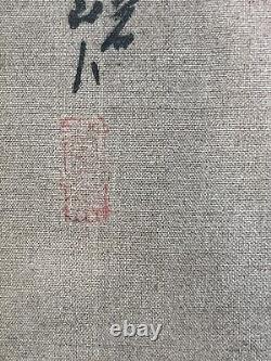 Pair Chinese Antique Paintings On Silk Signed Kangxi Marks