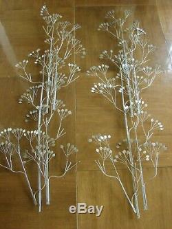 Pair Curtis Jere signed Silver Elm TREES Wall Art Sculptures 48 tall