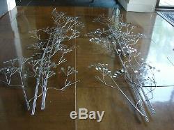 Pair Curtis Jere signed Silver Elm TREES Wall Art Sculptures 48 tall