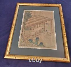 Pair Early Antique Chinese Signed Classical Landscape Silk Paintings Loom