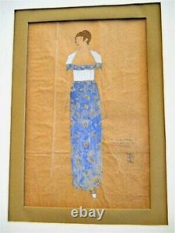 Pair Eduard Josef Wimmer Wisgrill 1912 Fashion Illustrations Wiener Werkstatte