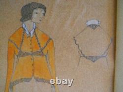 Pair Eduard Josef Wimmer Wisgrill 1912 Fashion Illustrations Wiener Werkstatte