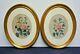 Pair Excellent Antique 1849 Signed Theorem Paintings 19th Century Folk Art