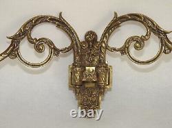 Pair French Antique 1890s Gilt Bronze Double Piano Sconces Signed L Pinet 4435