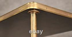 Pair French Regency Solid Brass Faux Bamboo Maison Jansen Walnut Étagères Signed