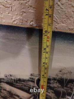 Pair Haitian Oil Canvas Paintings Antique PalmTree Primitive Haiti Signed Daniel