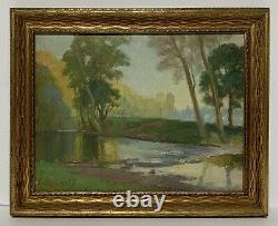 Pair IMPRESSIONIST OIL PAINTINGS SIGNED Landscapes Antique