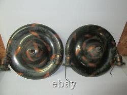 Pair Japaned Ceiling electric Light Fixture