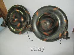 Pair Japaned Ceiling electric Light Fixture