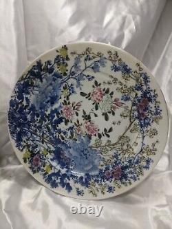 Pair Japanese Signed Porcelain Floral Plates Possibly Meiji Period