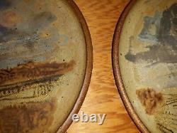 Pair Mid Century Modern Studio Pottery Stoneware Dishes Signed