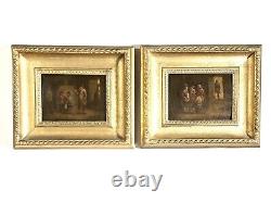 Pair Of Antique 19th Century Henri De Braekeleer Signed Paintings, Oil On Board