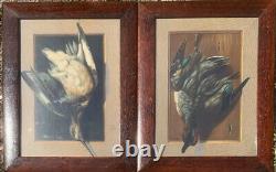 Pair Of Antique Alexander Pope, Jr Still Life Hunting Dead Game Chromolithographs