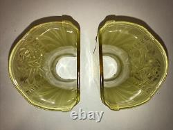 Pair Of Antique Art Deco Max Schaffer Signed Wall Sconces Metal & Glass