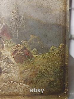 Pair Of Antique Barbizon Landscapes Oil On Panel Signed F. Robin 19th Century