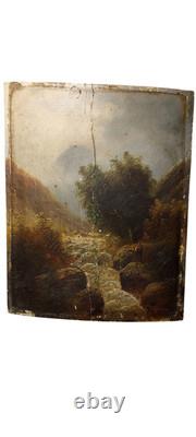 Pair Of Antique Barbizon Landscapes Oil On Panel Signed F. Robin 19th Century