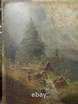 Pair Of Antique Barbizon Landscapes Oil On Panel Signed F. Robin 19th Century