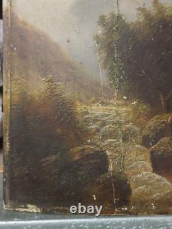 Pair Of Antique Barbizon Landscapes Oil On Panel Signed F. Robin 19th Century