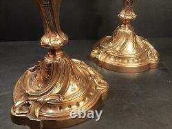 Pair Of Antique Bronze Ormolu Candleholder/ Signed Daubree/ France C1860/ Rococo