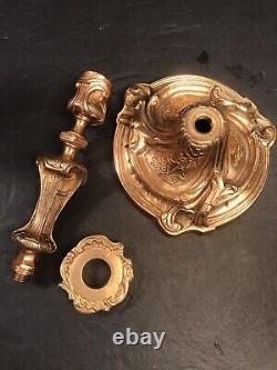 Pair Of Antique Bronze Ormolu Candleholder/ Signed Daubree/ France C1860/ Rococo