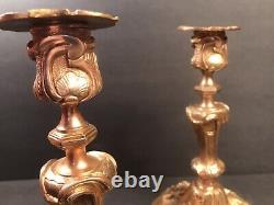 Pair Of Antique Bronze Ormolu Candleholder/ Signed Daubree/ France C1860/ Rococo