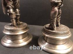 Pair Of Antique Bronze Statue Signed Guillaume/ France C. 1910/ Silvered/ Music