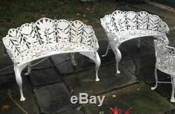 Pair Of Antique Cast Iron Figural Winged Griffin Garden Benches Signed Hart