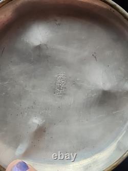 Pair Of Antique Chinese Pewter Covered Serving Dishes 2 Pieces Footed SIGNED