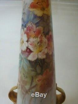 Pair Of Antique Doulton Burlsem Hand-painted Artist Signed Vases