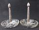 Pair Of Antique Dutch Repousse Silver Plate Signed & Etched Crystal Candy Dishes