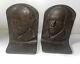 Pair Of Antique Heavy Shakespeare Cast Iron Bookends Metal 7 Signed